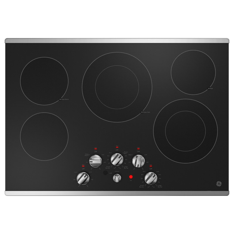 Electric Cooktop with 5 Elements, Stainless Steel