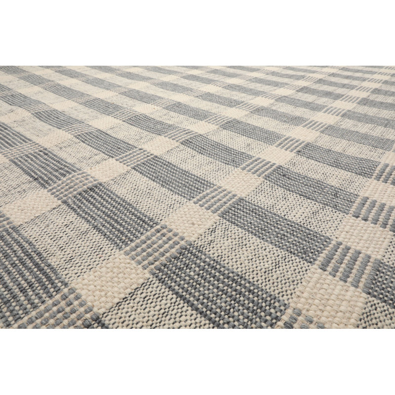 Tapis moderne en laine tissé à la main ivoire, Rectangle 9 pi x 12 pi