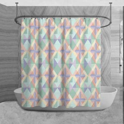 Christian Shower Curtain Cross Bath Mat Green Bathroom Decor