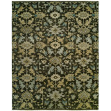 Heris Floral Hand-Knotted Wool Graphite/Brown/Ivory Area Rug