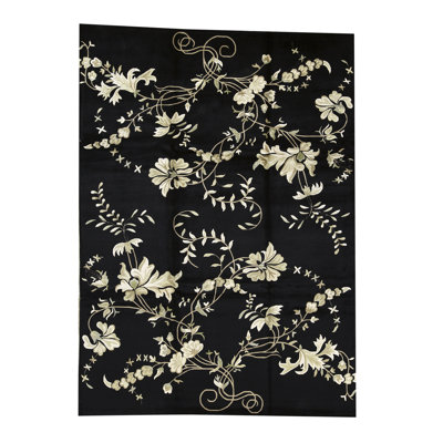 Tapis noir de haute qualité noué à la main