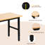  Banc de travail réglable robuste 48 po Vuyo, table de travail multi-usages en bois franc avec structure en métal et patins, capacité de charge de 2 000 lb