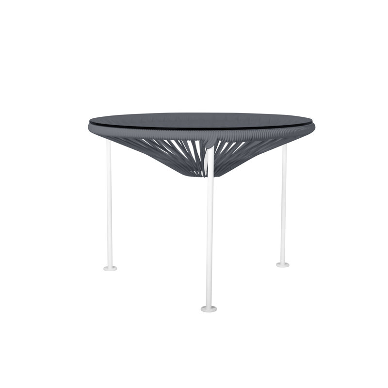 Zicatela Indoor Handmade Coffee Table, Gray, White