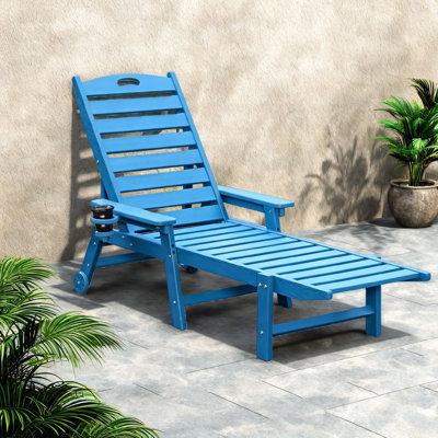 Adjustable Hdpe Patio Chaise Lounge, Modern Design For Poolside Relaxation