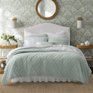 Secgo King Size Comforter Set- 100% Cotton Quilt King Size Set, Green, Sage  bedspreads (96 * 108 Inch) with 2 Pillow Shams, Patchwork Reversible