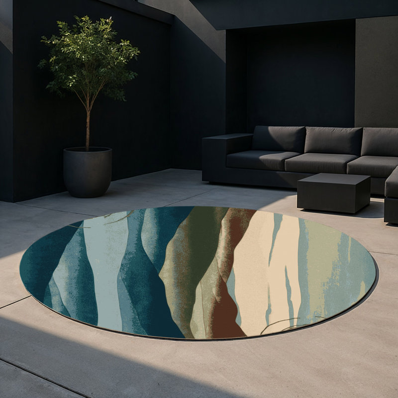 Velvet Skies Indoor And Outdoor Area Rug, Round 5'