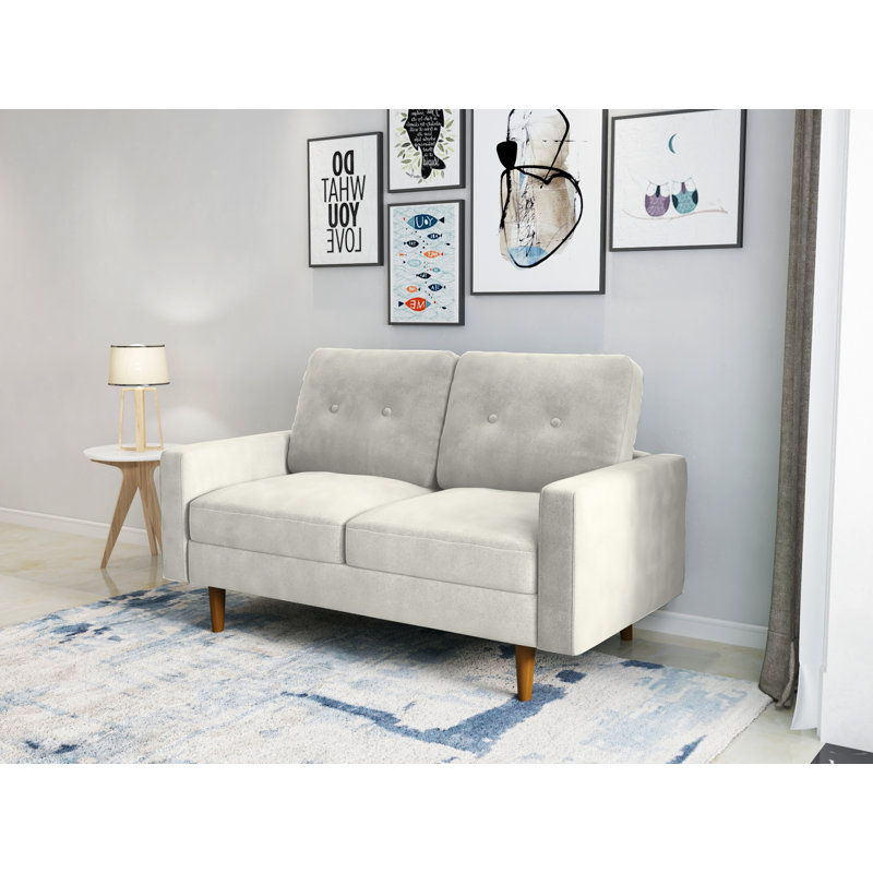 Causeuse 58 po, Velours ivoire