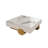39" Square Modern Metal and Stone Coffee Table with Geometric Legs, Luxury Contemporary Design