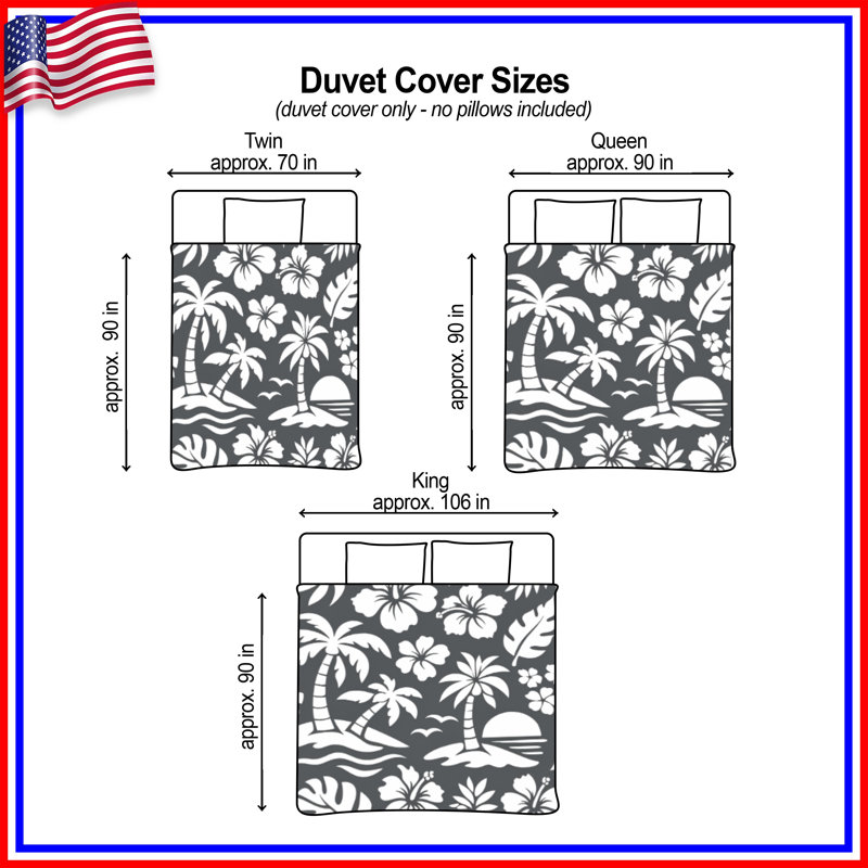 Housses de couette feuilles de palmier tropicales, Twin