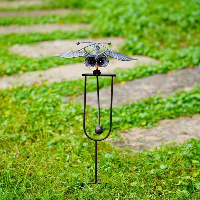 Wind Spinners pour hibou de jardin en métal