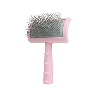 Long Pin Pet Grooming Brush, 6.1x4.13 inches, Pink