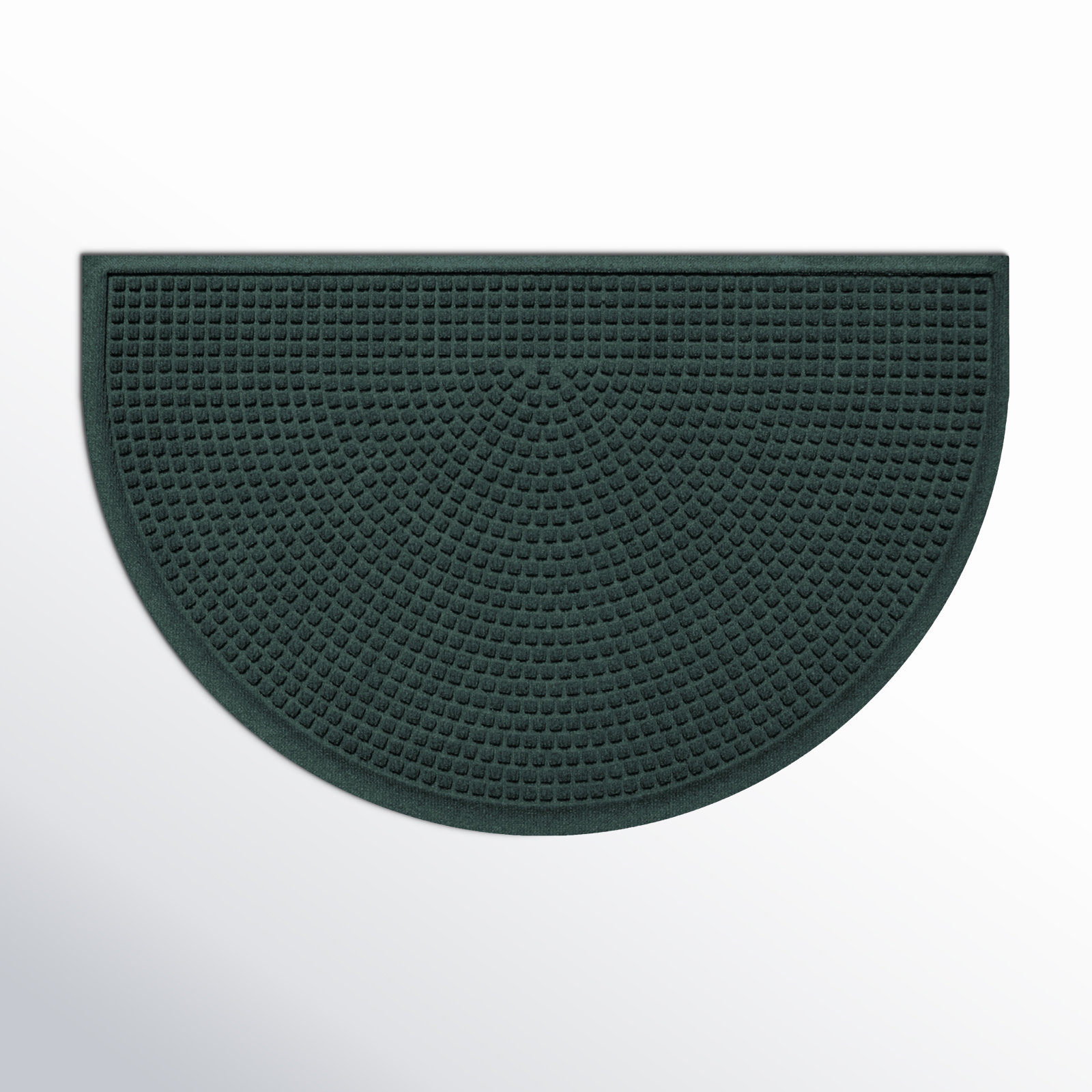 WaterHog Squares Non-Slip Doormat, Evergreen, Semi-Circle 2' x 3'3"
