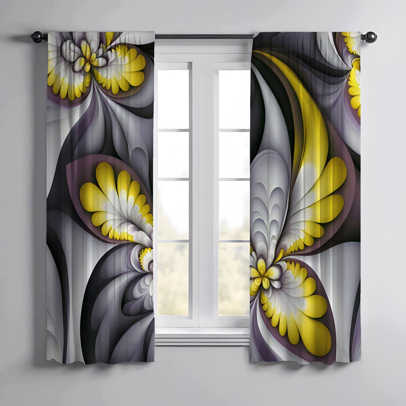 Paire de rideaux semi-transparents en polyester Dymin, L 20 po x L 61 po