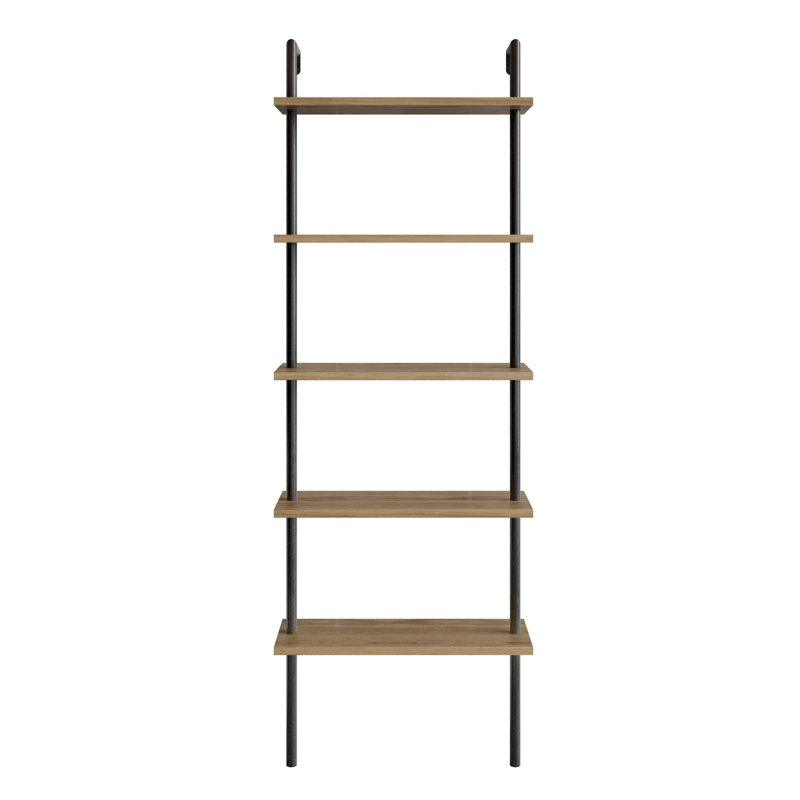Evonna Ladder Bookcase, Walnut/Black