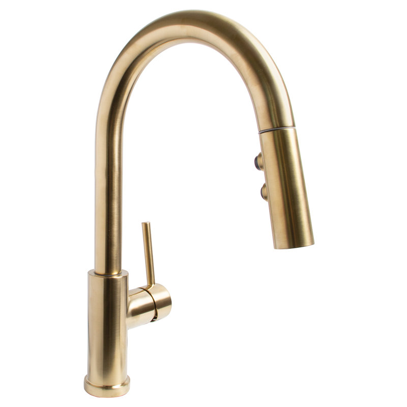 Neo Pull Down Single Handle Kitchen Faucet, Brushed Bronze
