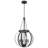 25" 4-Light Modern Fish Bowl Chandelier, Textured Gray + Black Finish