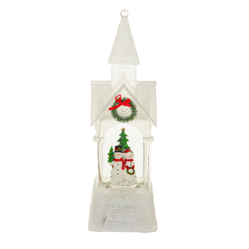 White Caroling Snowmen LED Snow Globe