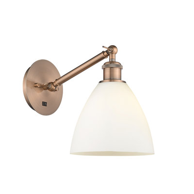 Applique murale 1 lumière en verre Shauna 7,5 po 8 po avec bras réglable