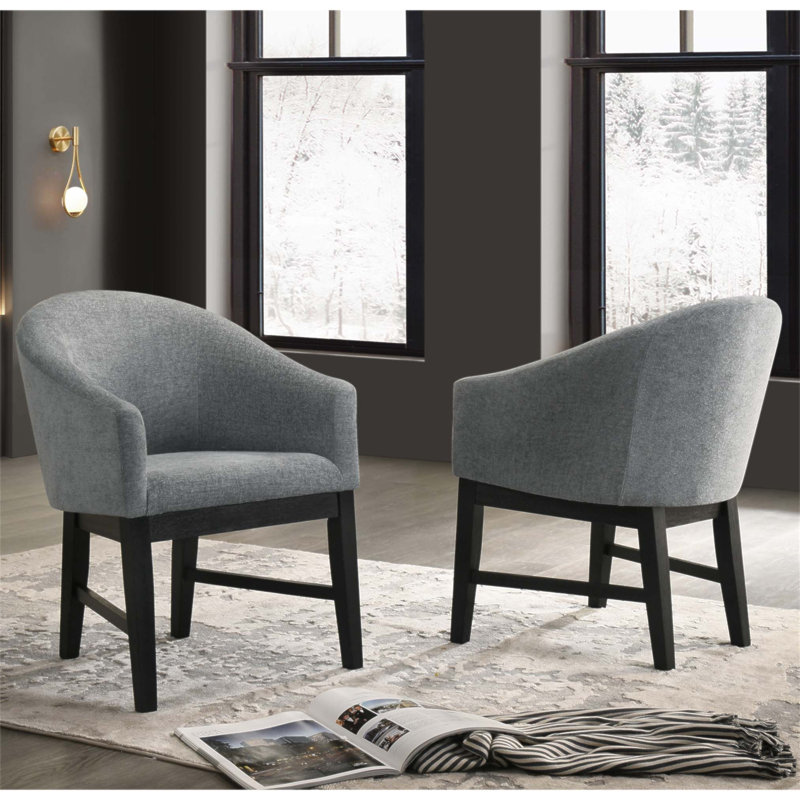 Ensemble de 2 chaises de salle à manger en tissu avec soutien du dos et accoudoirs, parfaites pour les sièges modernes et confortables
