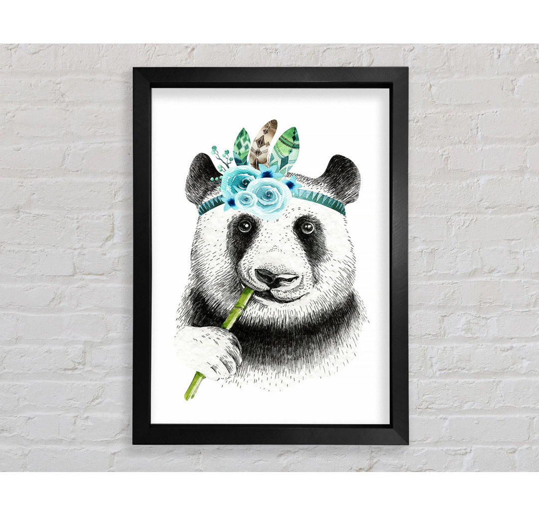 Panda Bambus Gerahmter Druck Wandkunst