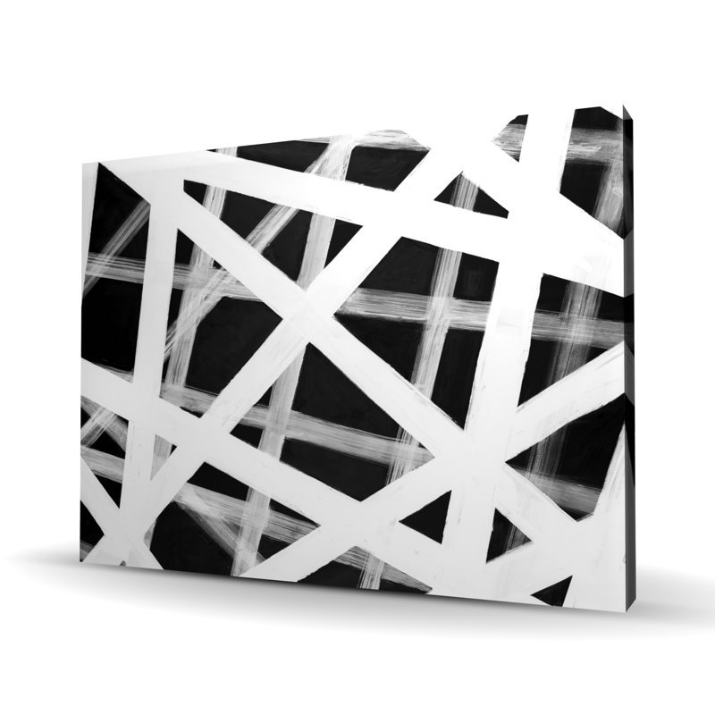 Rayures géométriques | Toile blanche à formes décoratives