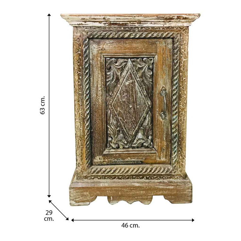 Ajeet 46cm W Solid Wood Bedside Table