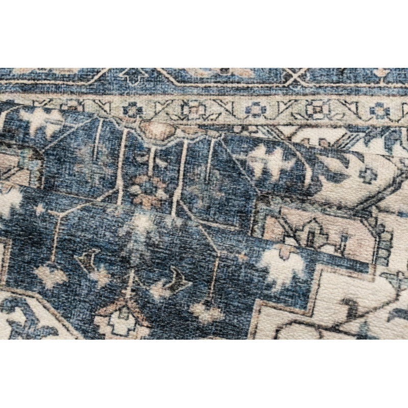 ELISE 6302-510 BLEU MARINE / IVOIRE, Rectangle 5 pi 3 po x 7 pi