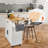 Kitchen Island Cart With Solid Wood Top, 35.4" Width Mobile Carts With Storage Cabinet, Rolling Kitchen Table With Spice Rack, Towel Rack, Drop Leaf And Drawer, Portable Islands On Wheels, White-129490250