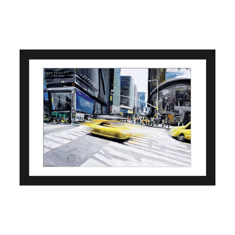 "Times Fly" par Piero Manrique - Reproduction giclée sur toile tendue avec châssis, Blanc, Papier d'art encadré noir
