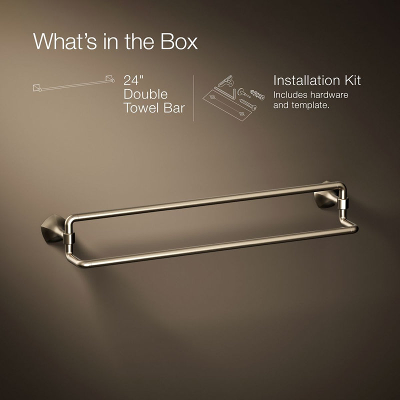 Occasion 24 In. Double Towel Bar, Vibrant Brushed Bronze