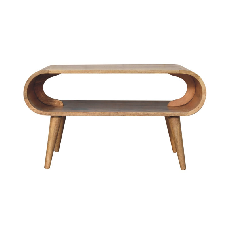 Table basse ouverte en bois massif avec pieds nordiques, Chêne, H 17,32 po x L 31,5 po x l 19,69 po