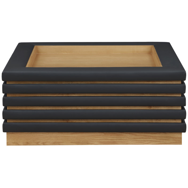Rory Solid Coffee Table, Black, 16" H x 39" L x 39" D