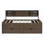 Lit double en bois avec lit gigogne simple-1383901730