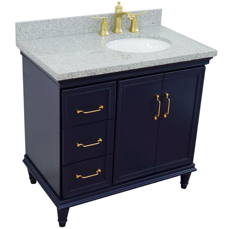 Ensemble de meuble-lavabo simple 37 po Leonardson, Bleu