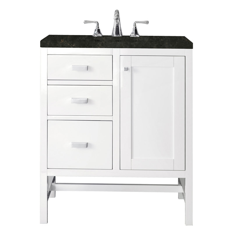 Addison Single Vanity, Glossy White, 30", Phantome Eclos