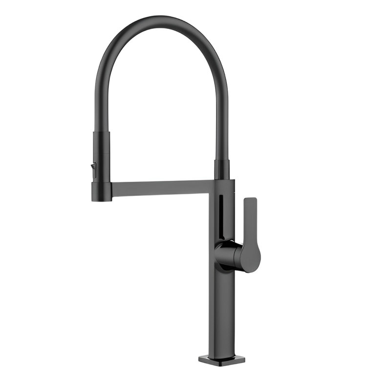 Robinet pour îlot de cuisine noir moderne 