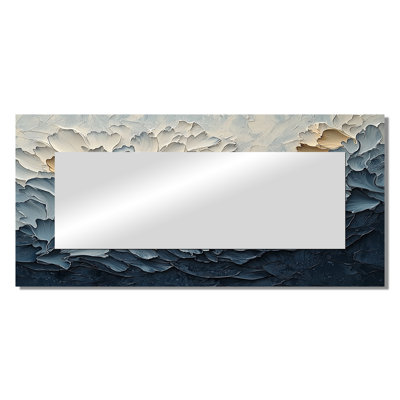 Yellow Blue Delicate Flower Petals Illusion II - Flowers Wall Mirror Art - Printed On Metal