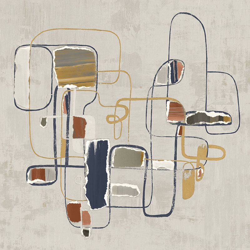Reproduction d’art sur toile, "Colored tempo IV" par Jean Kenna, Couche de verre, H 54 po x l 54 po