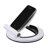 M&T Displays Moon Tabletop Portable Tablet Stand – White Multi-Angle Round-Base Holder for iPads, Tablets, E-Readers, Drawing Pads – Universal Foldable Desktop Organizer for Home, Office, or Business