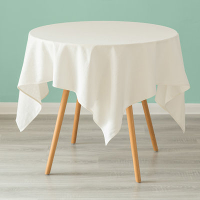 Eider & Ivory™ 100% Pure Linen Washable Tablecloth Solid Color, 52" X 52" Square Natural