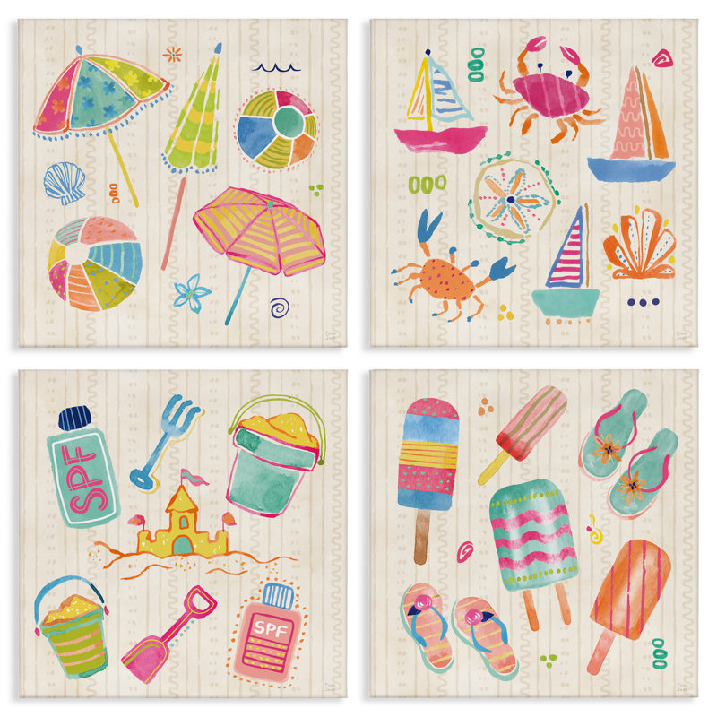 Ensemble de 4 pièces de plage et de plage, design par Dina June