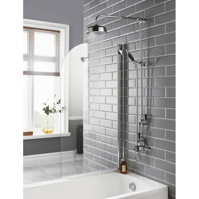 Topaz Double Exposed Thermostatic Shower Valve, Black