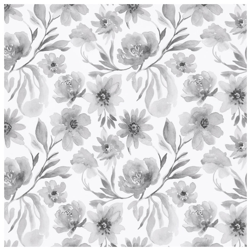 Couette aquarelle florale noire, Lit simple
