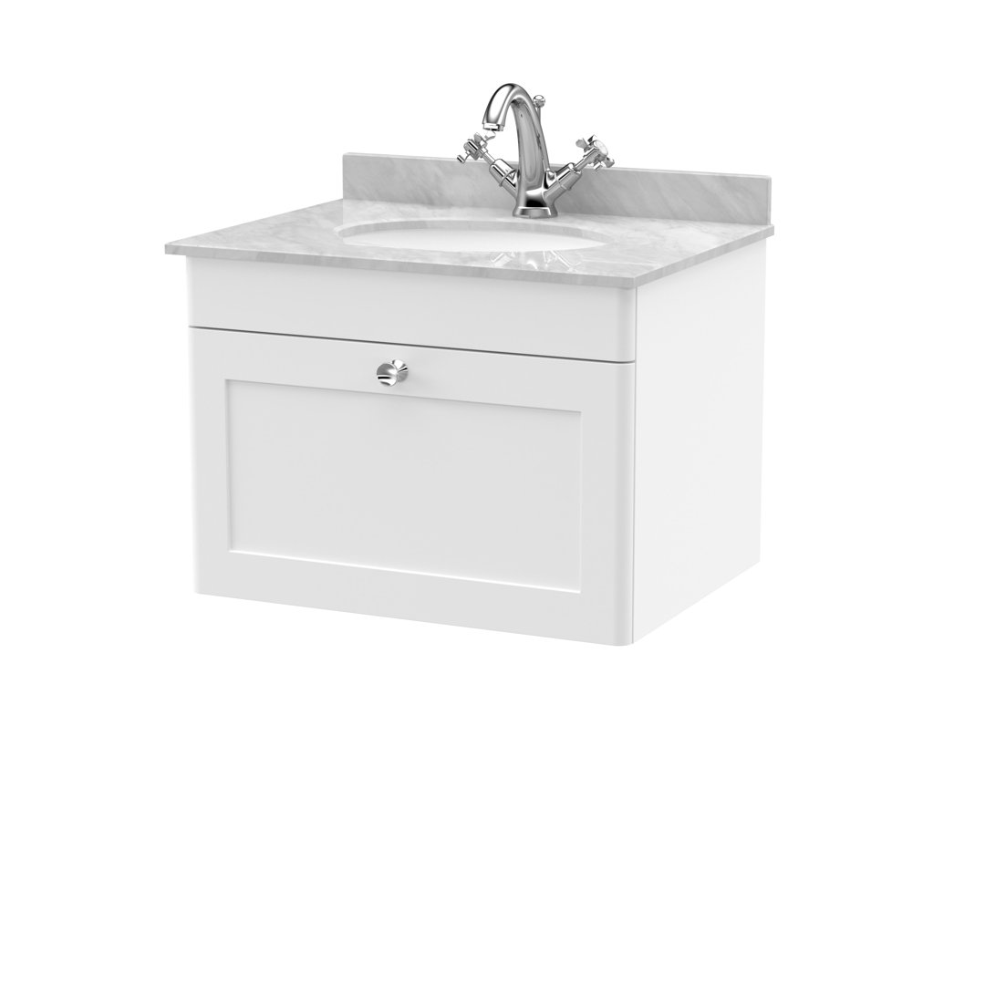 Classique 620mm Single Bathroom Vanity with Drop In Vitreous China Basin