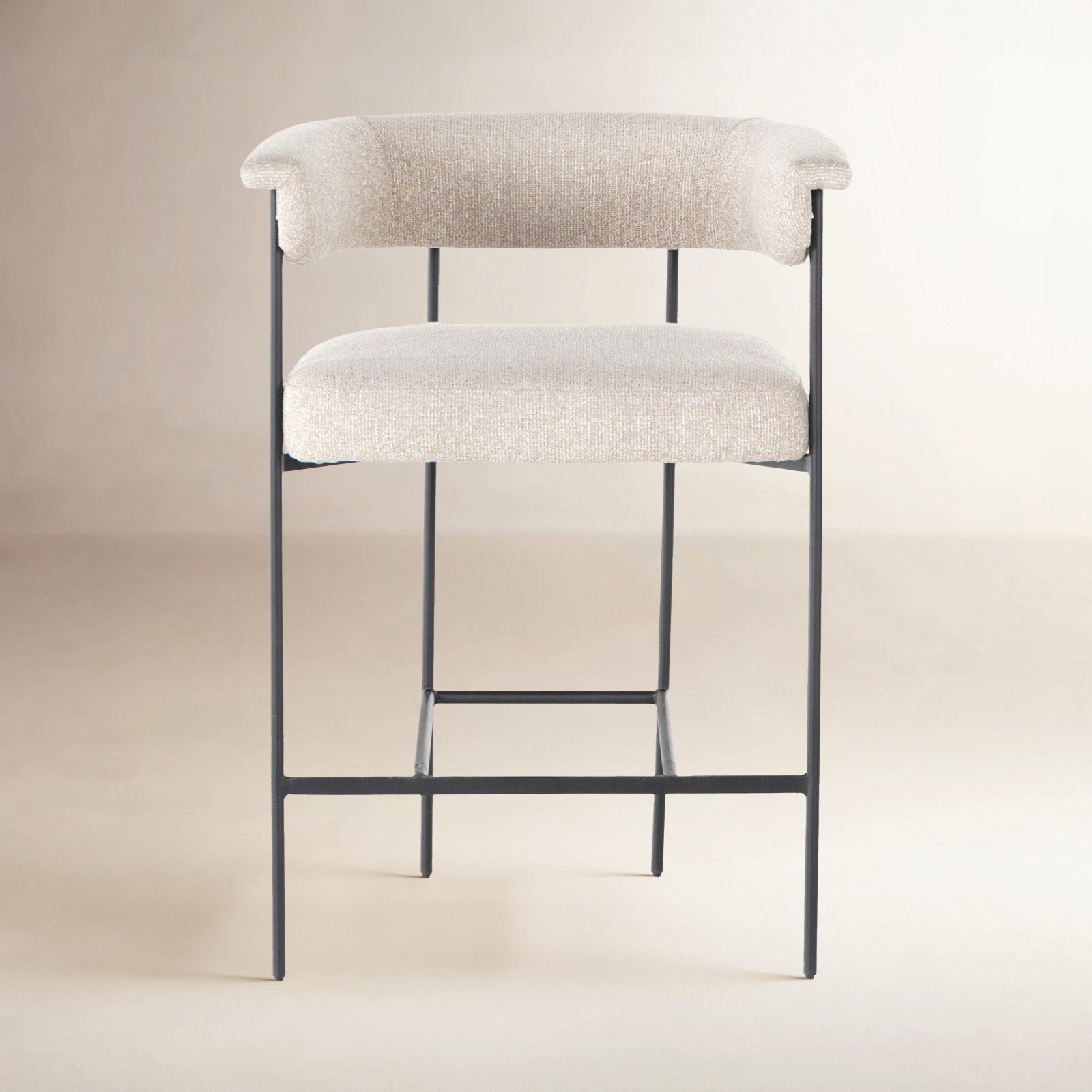 Counter Stool (26.5" Seat Height), Light Camel Polyester, Solid