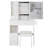 29.2" Small Size Left Drawer Desktop Vanity Table + Cushioned Stool, 2 AC+2 USB Power Station, Hair Dryer Bracket, Extra Large Touch Control Sliding LED Mirror, Tri-Color Switching, Brightness Adjust-1527498488