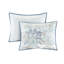 Housse de couette réversible très grand / très grand - imprimé botanique, motif en médaillon, revers bicolore, fermeture à boutons, literie réversible facile à nettoyer, motif inversé complémentaire,-119448403