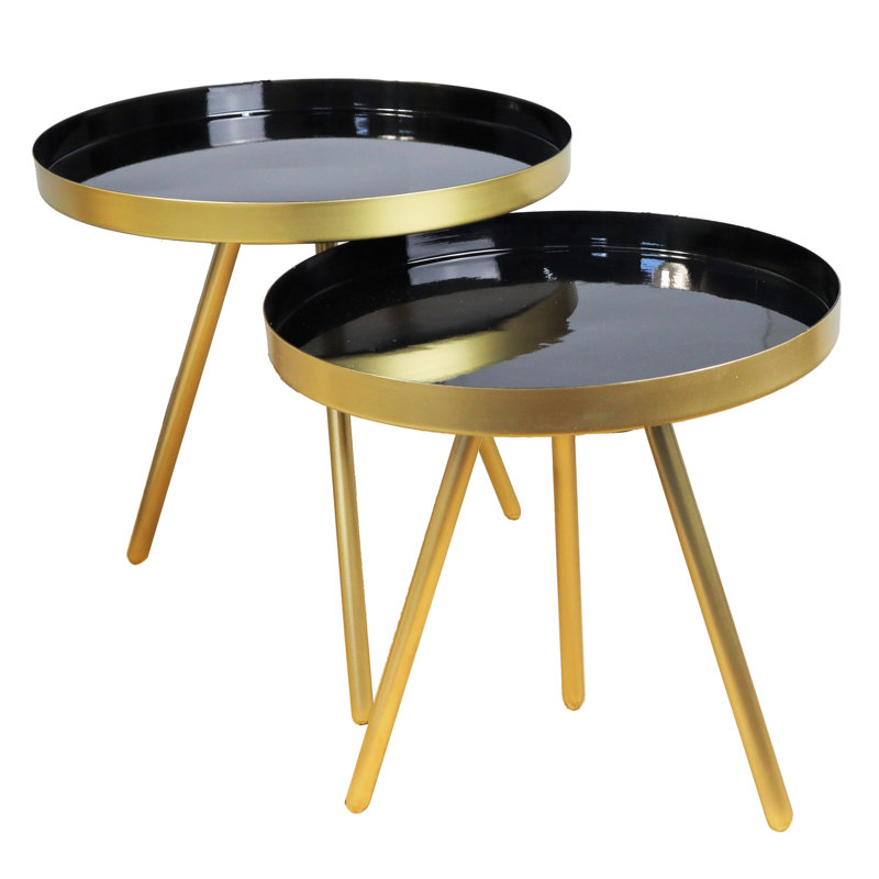 Chaney Tray Top Nesting Tables, Black