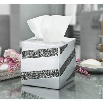 Silver Mosaic Tissue Box Cover