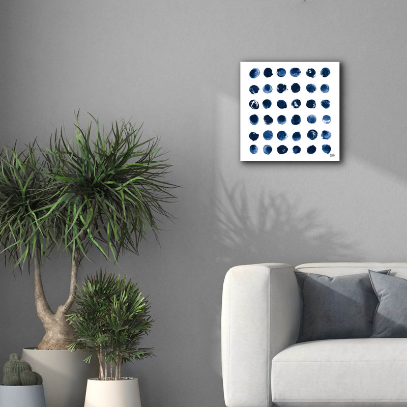 «Markmake Blue Sq 1» par Melissa Averinos, art mural sur toile, H 18 po x l 18 po x P 0,75 po